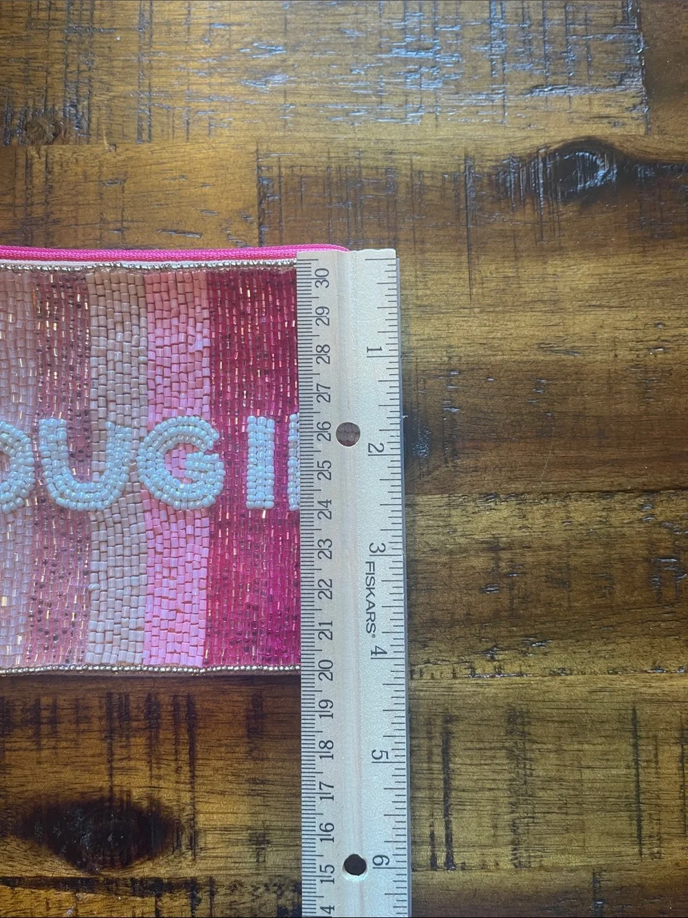 Bougie Pink Gradient Sequin Zip Pouch Clutch